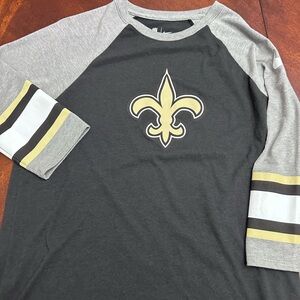 NIKE Tee NFL New Orleans Saints Football 3/4 Sleeved Top T-shirt
